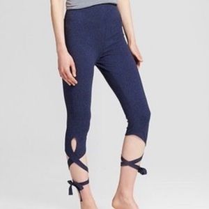Mossimo Tie up Leg Navy Leggings